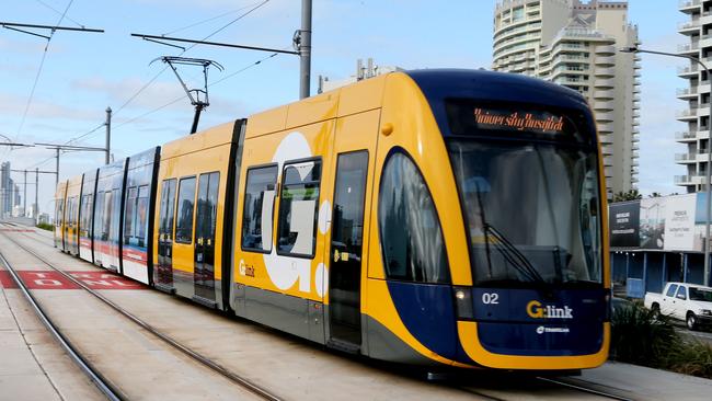 A G:link tram crosses the Sundale Bridge. Picture: Mike Batterham