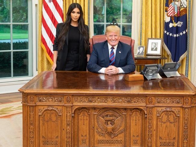 US President Donald Trump and Kim Kardashian at the White House. Picture: Supplied