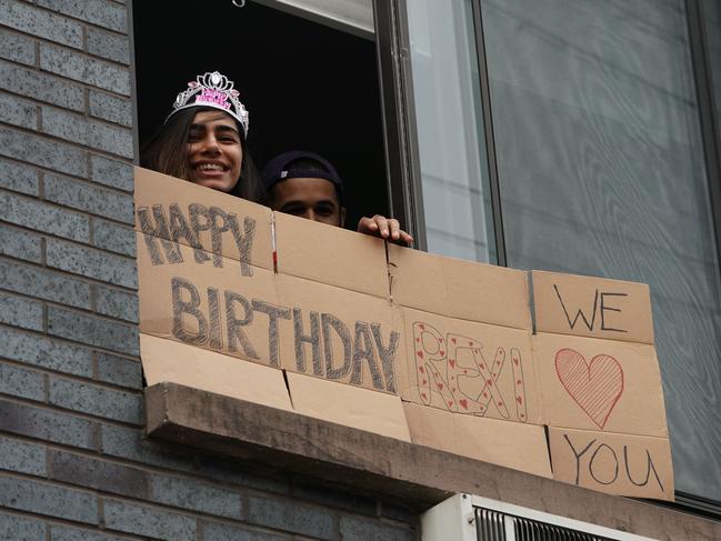 New Yorkers are finding innovative ways to celebrate special occasions as the city remains in lockdown. Picture: AFP