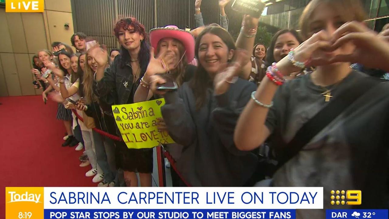 Fans packed out the Nine studios in Sydney for a chance to meet the American megastar. Picture: Today show