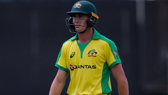 Marnus Labuschagne had an unhappy match in Bloemfontein dismissed for a golden duck and conceding 11 runs from his only over. Picture: AFP