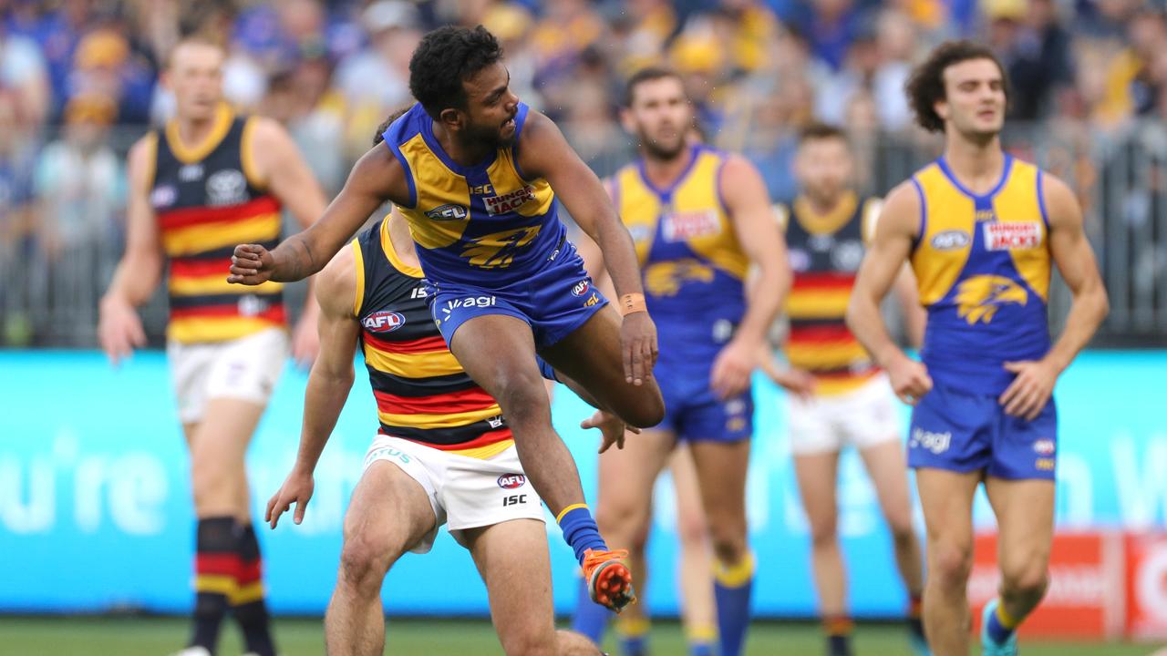 Willie Rioli of the Eagles sparked his team into gear against Adelaide.