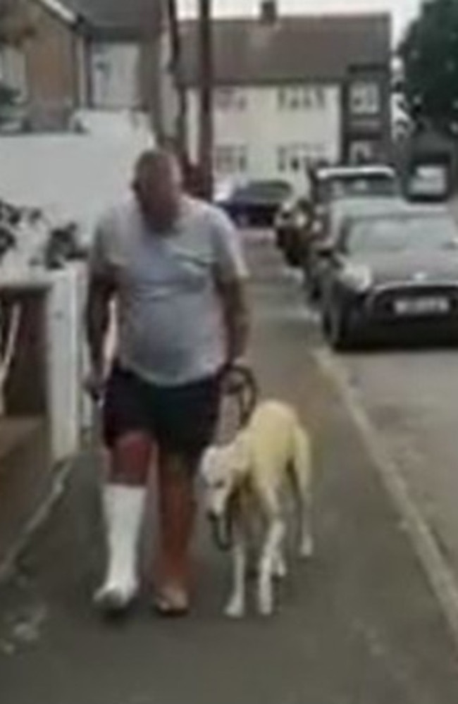 He had no idea his dog was limping to imitate his walk. Picture: Facebook