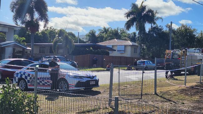 The fire-destroyed Edington Street home remained under police guard on Friday morning (August 11). Photo Darryn Nufer.