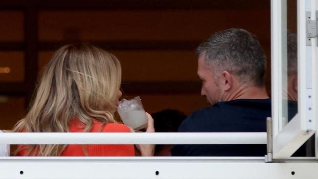 Bartel enjoys a drink at a bar in Coogee.