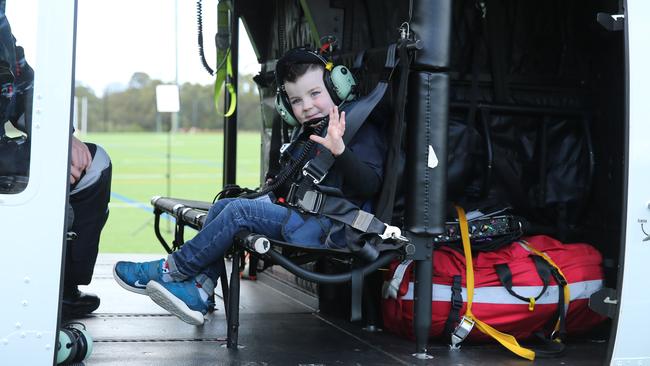 Before taking flight in a helicopter. Picture: Tim Hunter