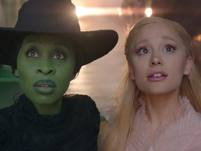 Approved film stills from the movie WICKED. L to R: Cynthia Erivo is Elphaba and Ariana Grande is Glinda in WICKED, directed by Jon M. Chu