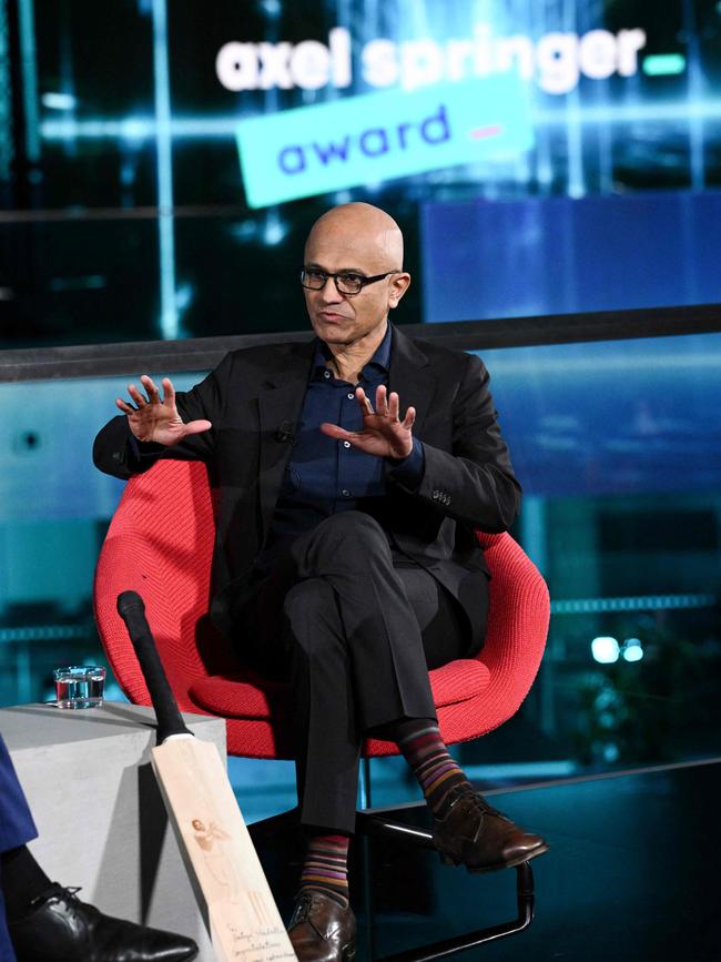 Cricket is never far from Satya Nadella’s mind – he even had a bat with him at the Axel Springer Awards in Berlin last week.