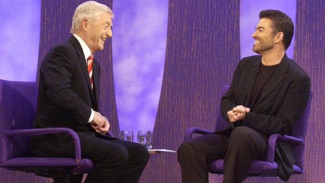 Parkinson and George Michael in 2004. Picture: ITV/The Times ITV