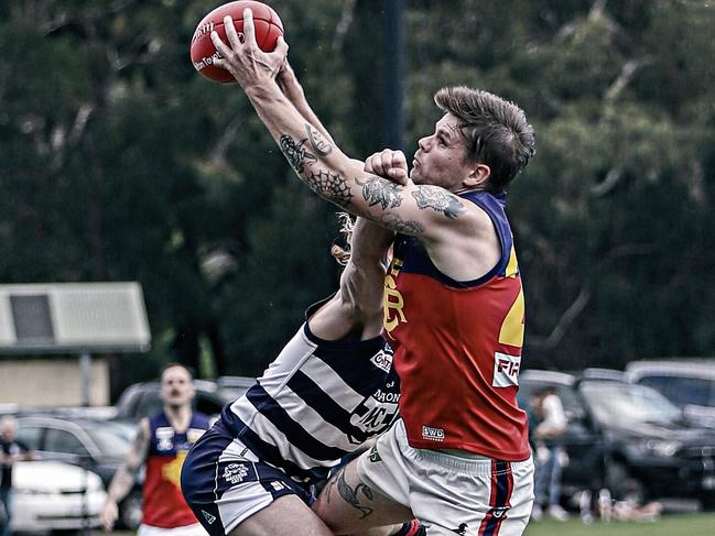 Taylor Hine in action for Diggers Rest. Picture: Aaron Cook