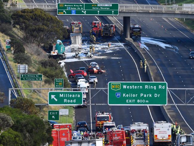 Numerous cars were involved in the crash. Picture: Dennis Manktelow