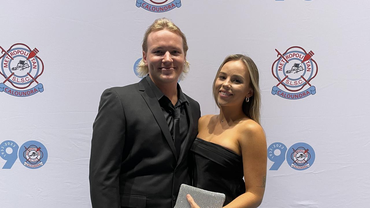 Jake Lockyer and Britney Meninga at the Metropolitan Caloundra Surf Life Saving Club 90th Anniversary Gala Ball.