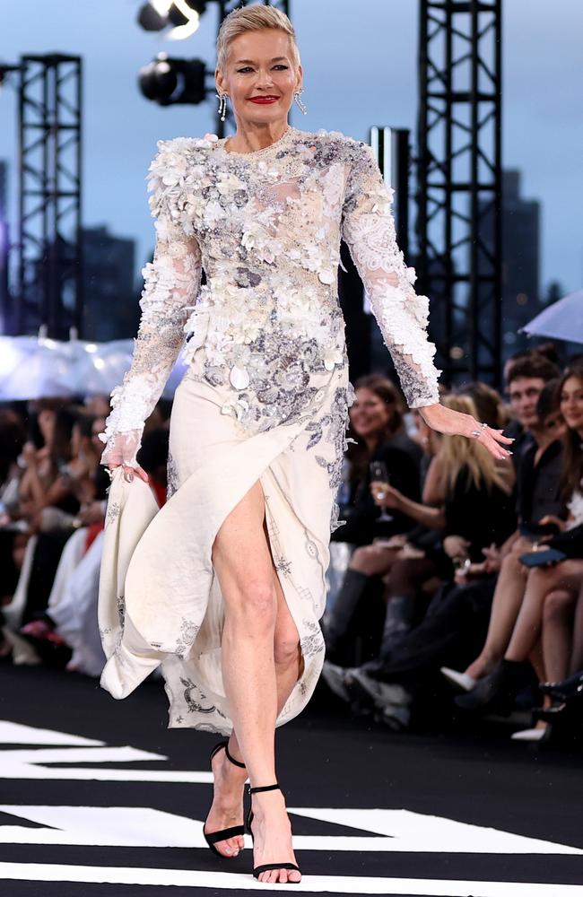 Jessica Rowe walked the runway during the L’Oreal Paris Walk Your Worth Runway in Sydney on October 24, 2024. Picture: Brendon Thorne/Getty Images