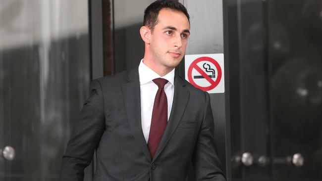 Jarryd Hayne's lawyer Alessandro Albanese leaves Newcastle Court. Picture: Peter Lorimer.