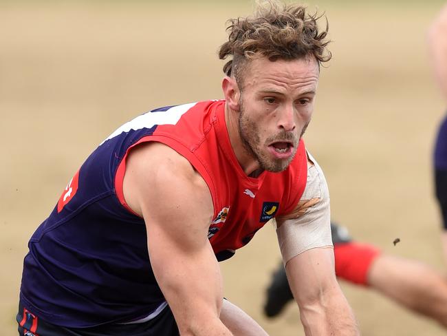 Peninsula FNL: Mount Eliza v Langwarrin at Emil Madsen Reserve. Mt Eliza #57  Rohan Heasley. Picture: AAP/ Chris Eastman