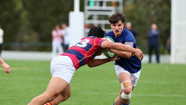 Action from the GPS rugby round 1 match between Churchie and Brisbane State High. Pictured is ChurchieÃ&#149;s Fletcher Austin. Picture: Tertius Pickard