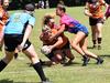 Claudine D'Emden, 8, of the Crushers goes close to the try line. Herbert River Crushers A-Grade women versus Western Lions Rugby League Football Club from Townsville at the Artie Gofton Oval in Ingham on Sunday. Picture: Cameron Bates