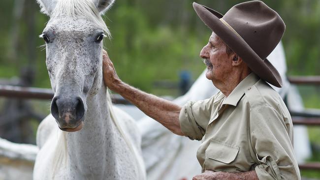 Horse handler and bushman Geoff Guest says proper nutrition, vitamin supplementation, neurofeedback, mentoring and equine therapy when addressed together, work in reforming troubled youth. Picture: Brendan Radke