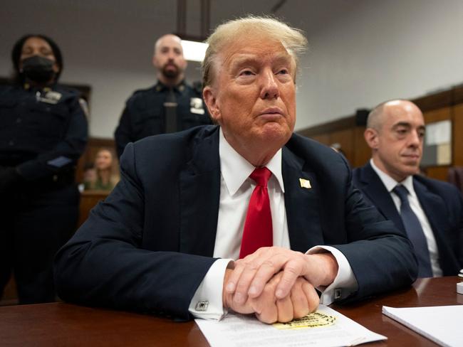 Donald Trump inside the courtroom at the start of closing arguments. Picture: Steven Hirsch (AFP)
