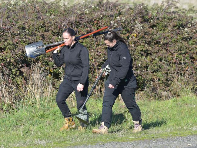 Investigators near Buninyong. Picture: Ian Wilson