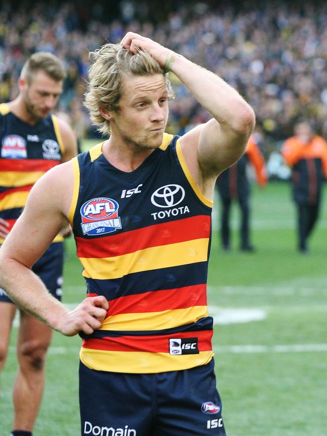 Rory Sloane wonders what could have been after last year’s grand final defeat. Picture: Michael Dodge/AFL Media/Getty Images