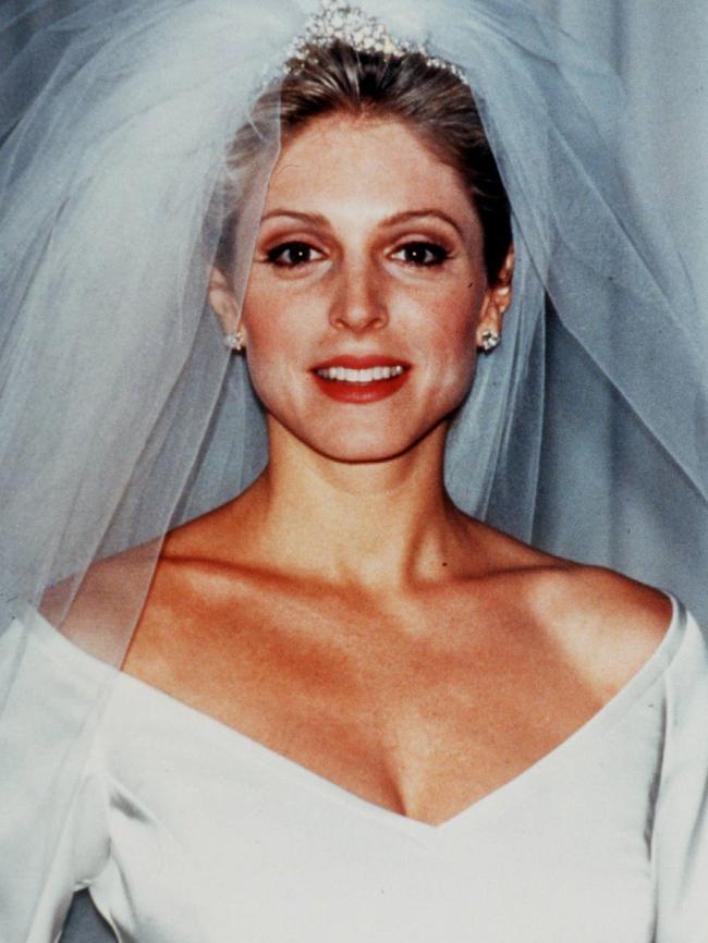 Marla Maples in a wedding gown and wearing diamond tiara which she wore to 1996 Academy Awards. Picture: Supplied