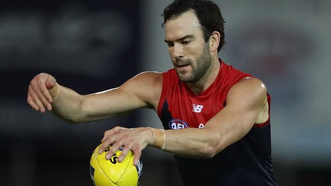 Jordan Lewis changed colours from brown and gold to red and blue. Picture: Getty Images