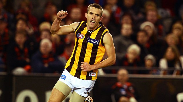 Clinton Young of the Hawks in action during the round 12 AFL match News  Photo - Getty Images