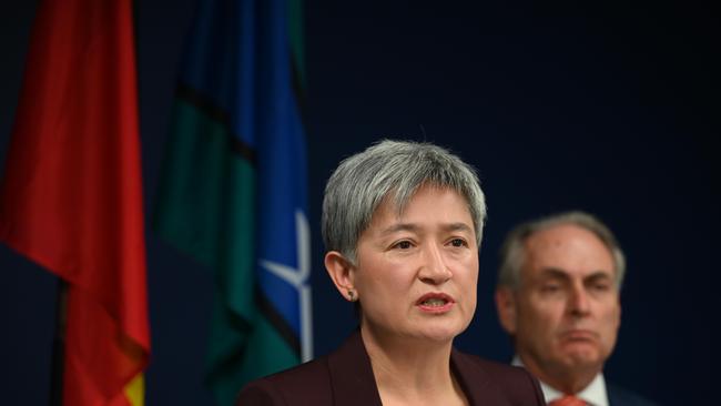 Foreign Minister Penny Wong announced on Tuesday China would review tariffs on Australian barley after Australia agreed to suspend a dispute it had lodged in the World Trade Organisation. Picture: NCA NewsWire / Naomi Jellicoe