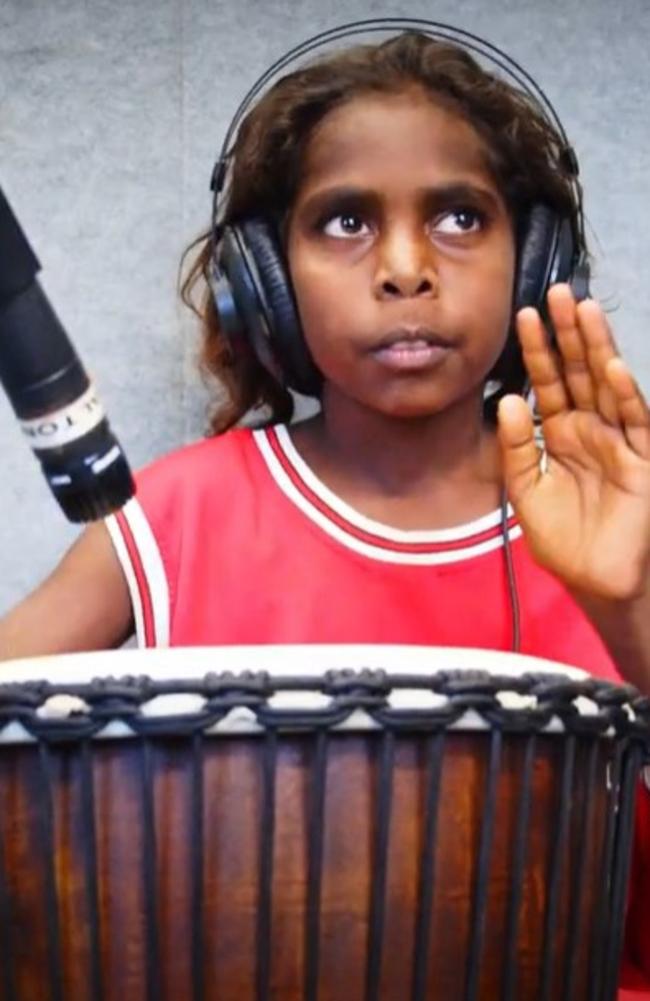 A Bulman School student in the Nidjarra music video. Picture: YouTube