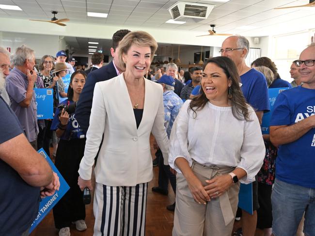 Cash and Price at a campaign rally for volunteers in Mount Pleasant in Perth on day 15 of his 2025 Federal Election Campaign in the seat of Tangney, Saturday, April 12, 2025. Picture: AAP Image/Mick Tsikas.
