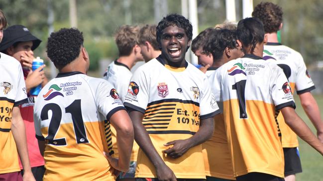 Warba Wangarunya Rugby League Carnival, under-17 boys, DCYSI Barbarians versus Team Indigenous, Saleyards Park, Rockhampton, January 19, 2024.