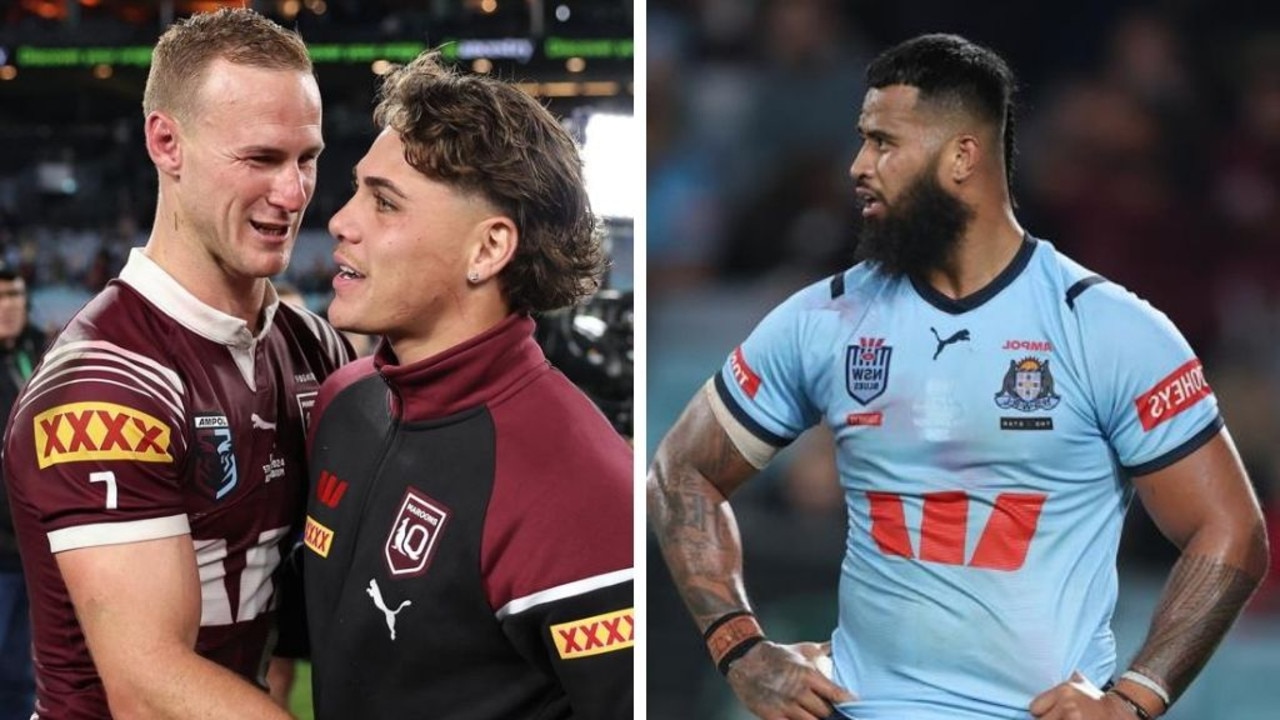 The Maroons celebrate after game one. Photos: Getty Images