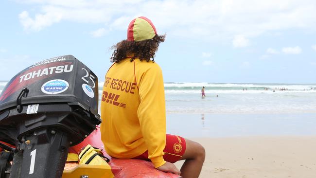 Surf Lifesavers on Burleigh Heads beach. In the last 16 days there’s been 16 drowning incidents on the Gold Coast. Picture: Brendan Radke.