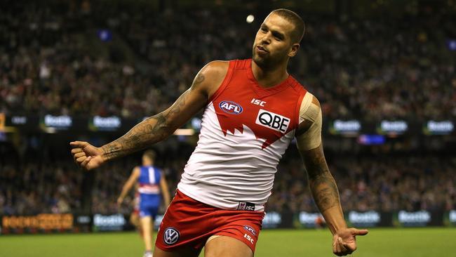 Lance Franklin was superb against the Bulldogs earlier this year. Picture: Wayne Ludbey