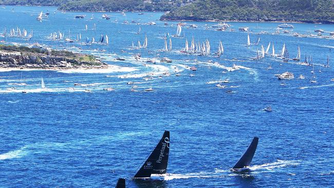 The spectacular start of the Sydney to Hobart which is still planning to go ahead this year