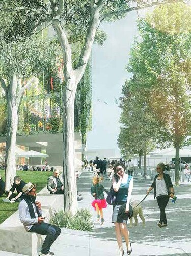 An artist impression of Merrylands' civic square development.