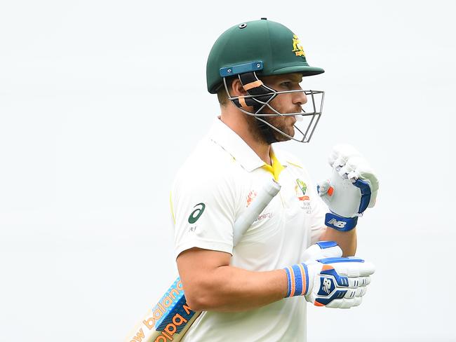 Aaron Finch during his five Test career in 2018. Picture: Quinn Rooney/Getty Images