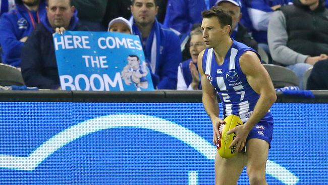 Brent Harvey had plenty of fans at Etihad Stadium on Saturday night.