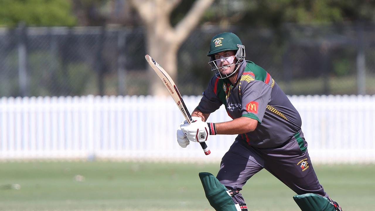 Jarrad Burke playing for Campbelltown at Raby Oval in 2019.