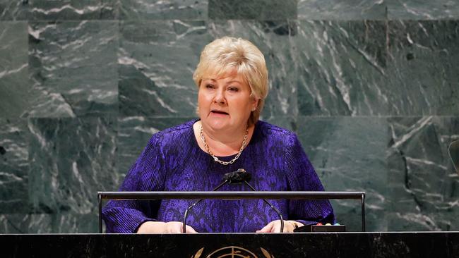 File photo of Prime Minister of Norway Erna Solberg. Picture John Angelillo/AFP