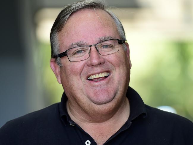 MP Ewen Jones talking with media outside of his electoral office in Townsville about the state of the votes for Herbert. Picture: Wesley Monts