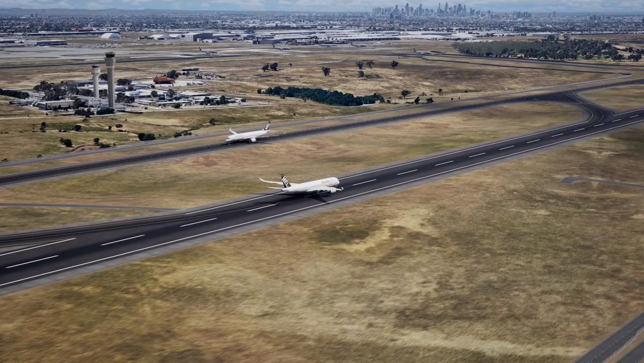 What Melbourne Airport’s approved third runway would look like.