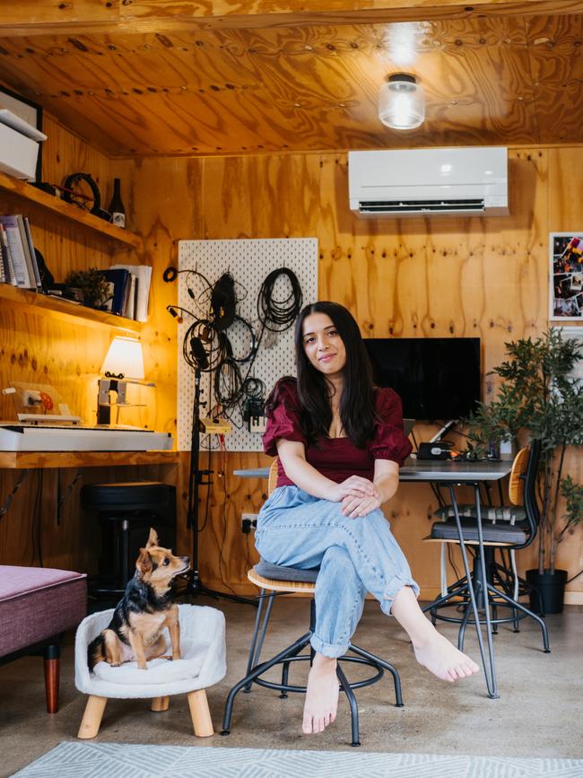 Astrid Jorgensen at her home studio in Brisbane. Picture: Jacob Morrison