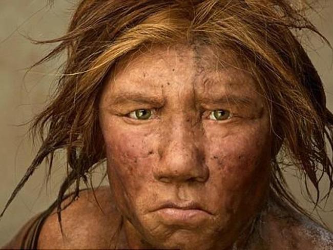 A recreation of a neanderthal woman from National Geographic.