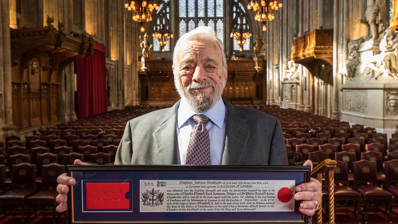 Sondheim received the Freedom of the City of London by the City of London Corporation in recognition of his outstanding contribution to musical theatre at The Guildhall on September 27, 2018 in London, England. Picture: Tim P. Whitby/Tim P. Whitby/Getty Images