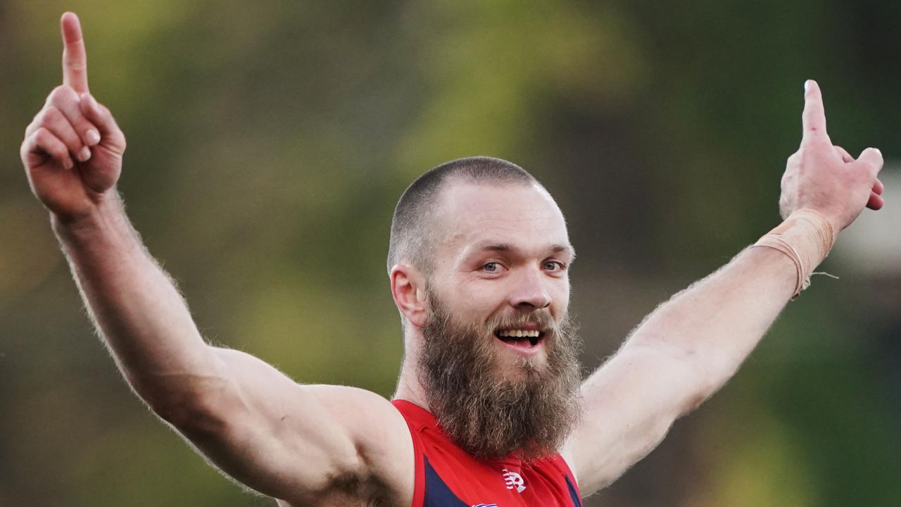 Max Gawn has plenty to celebrate. Photo: Michael Dodge/AAP Image.