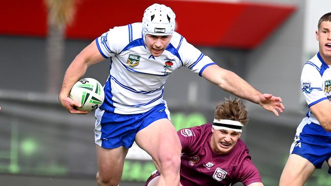 Heath Mason breaks away for NSWCCC at the ASSRL national championships in Redcliffe, July 1, 2023. Picture, John Gass