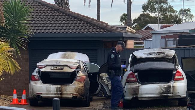 Police are investigating an incident on Tuesday night where two cars were set alight in the driveway of a Craigmore home. Picture: Tait Schmaal