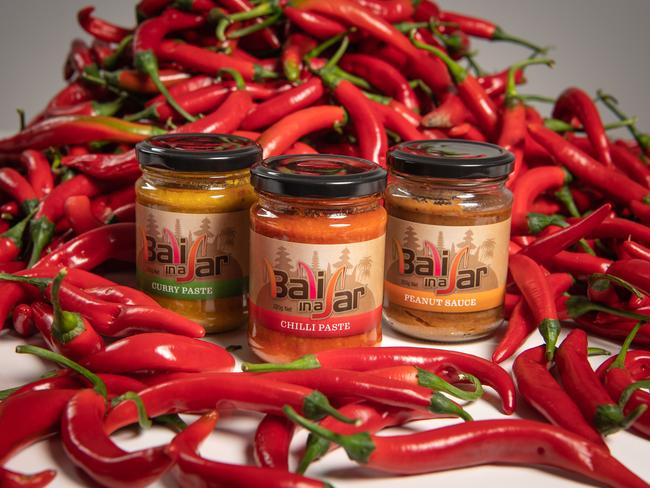 Balinese cook Desak Yoni’s Bali in a Jar range. Picture: Brad Fleet